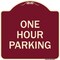Signmission Designer Series Sign One Hour Parking, Burgundy Heavy-Gauge Aluminum Sign, 18" x 18", BU-1818-23525 A-DES-BU-1818-23525 - alternate 1